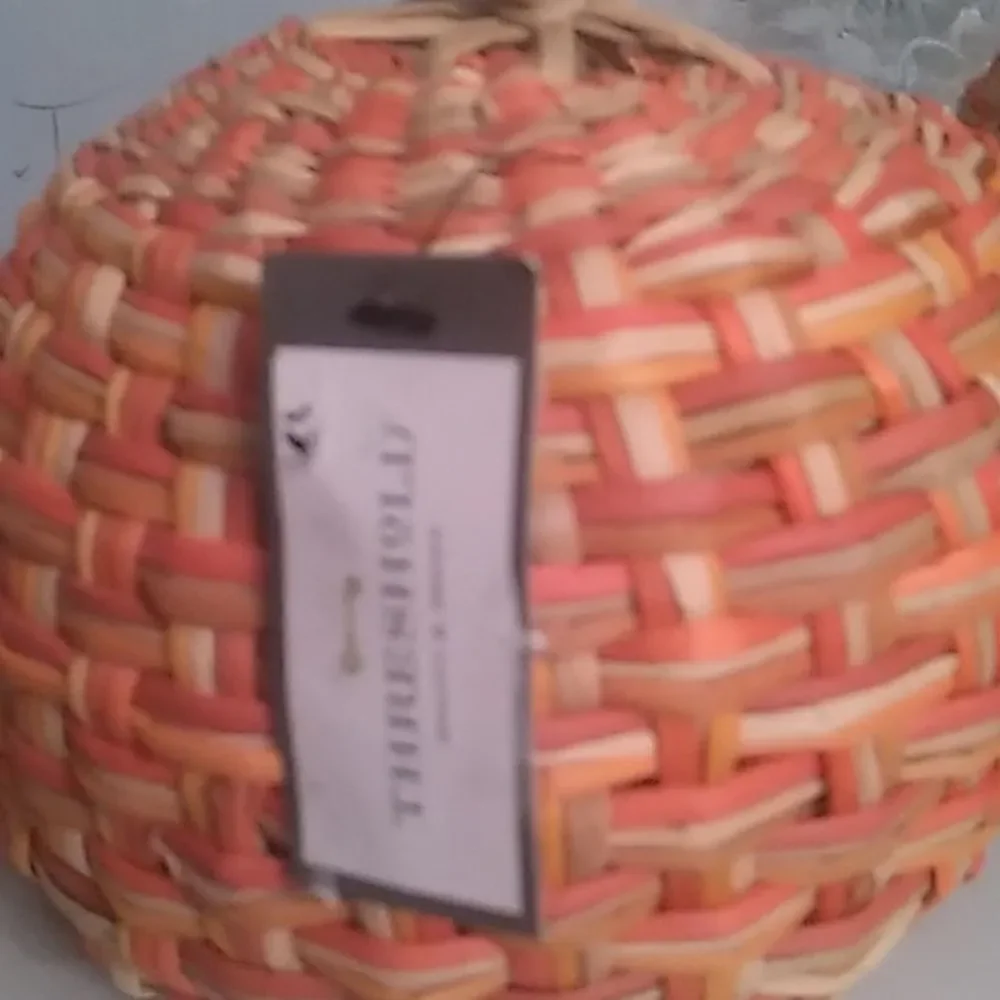 Set of Three Rattan Pumpkins